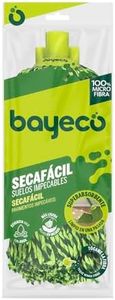 Bayeco - Fregona Secafácil Hilos 100% Microfibra - Absorción y Limpieza Superior - Ligera Incluso mojada - Más Resistencia y Durabilidad - Verde - 1 Unidad