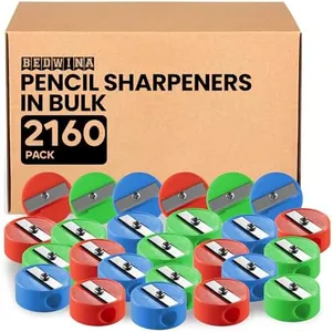Pencil Sharpeners in Bulk - Pack of 2160 Pocket Sized Mini Handheld Pencil Sharpener for Kids, Plastic and Colorful for Party Favors, Goodie Bags, Classroom Prizes and School Supplies by Bedwina