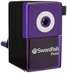 Swordfish ‘Pointi’ Desktop Manual Pencil Sharpener with Helical Blade and Auto Stop Function [40235], black