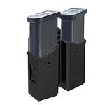 OWB Double Magazine Holster, Universal Magazine Holder for 9mm/40/45 Dual Stack Magazines fit Glock/S&W/Ruger/Sig Sauer/Taurus/Beretta/Springfield/CZ/Walther/H&K Mags, Adjustable Belt-Clip Mag Pouch