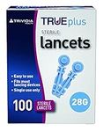 TRUEplus Single-Use Sterile Lancets 28 Gauge 100-Pieces, Colourless