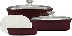 Corningware French White Bakeware 6-Piece Set, French Cabernet