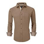 ALEX VANDO Mens Dress Shirts Wrinkle Free Regular Fit Stretch Rayon Button Down Shirt(Macaroon,S)