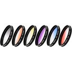 Vivitar 6-Piece Multi-Coated Rotating Graduated Color Filter Set (58mm) Includes: Red, Yellow, Blue, Orange, Grey & Purple