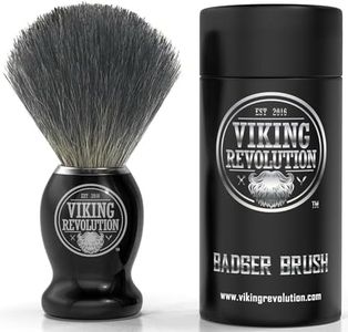 Viking Revolution Badger Hair Shaving Brush- Shave Brush for Wet Shave Using Shaving Cream & Soap- Best Shave of Your Life for Safety Razor, Double Edge Razor, Straight Razor or Shaving Razor