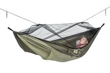 AMAZONAS Ultra-Light Hammock Mosquito Traveller Thermal XXL 780 g 305 x 160 cm Pack Size 31 x 11 cm up to 200 kg in Green