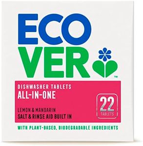 Ecover All in One Dishwasher Tablets, Lemon & Mandarin, 22 Tablets, 0.44KG