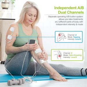 AUVON Dual Channel TENS Machine – 20 Modes, Muscle Stimulator with Pads