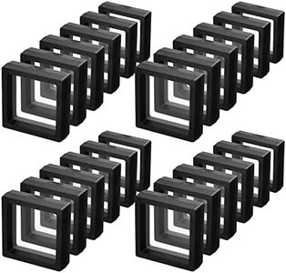 Queekay 60 Pcs Coin Display Case Black 3D Floating Frame Display Holder Stands for Antique Challenge Coins, Jewelry, Shells, Gems, Minerals, Rocks, Specimen, Pins, 2.8 x 2.8 x 0.8 Inches