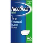 Nicotinell Nicotine Lozenge, Quit Smoking Aid, Sugar Free Mint Flavour, 1 mg, 96 Pieces