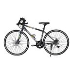 Amardeep cycles Make 700C Road Bike | 14-Speed Shimano Gears | Dual Disc Brakes | Double Wall Alloy Rims | 18-Inch Steel Frame | Unisex Sports Gear Bicycle | Easy Assembly - Grey