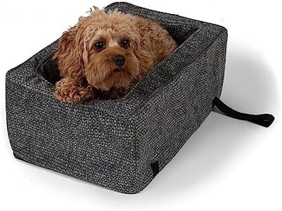 Snoozer Center Console Dog Car Seat, Dog Console Car Seat for Dogs Under 12 lbs, Wide Vehicle Consoles, Size: Large, Merlin Pewter Washable Cover, Comfortable and Secure, Harness Attachment Included