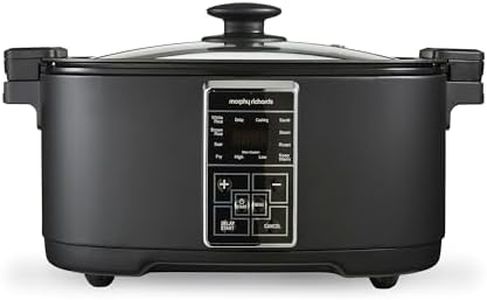 Morphy Richards Multifunction 10-in-1 Food Multicooker, 6.5L, Fry, Roast, Steam, Sear, Saute, Rice, Slow Cooker, LED Control Panel, Aluminium Non Stick Pot, Dishwasher Safe, 1350W, Matte Black, 560007