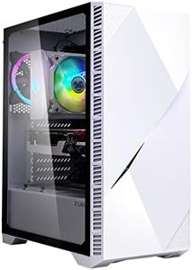 Zalman Z3 Iceberg ATX Mid Tower Gaming PC Case - 2 x 120mm ARGB Fans Preinstalled - Tempered Glass Side Panel - Support E-ATX, 2 x USB 3.0, White