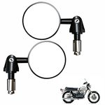 Miwings Aluminium Alloy Motorcycle Mirrors - Round Adjustable Upto 180 Degree Bar End Side Mirror Suitable For (Pack of 2) For Yamaha RX 100