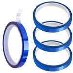 BRITECO Heat Resistant Tape, 4 Roll 10mm x 33m Blue Heat Tape, High Temperature Thermal Tape, Heat Proof Tape for Sublimation, Electronics, 3D Printing, Soldering, and Insulation