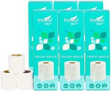 Imvelo 2 Ply Toilet Tissue Rolls - 3240 Pulls (180 Pulls x 18 Rolls) Soft, Highly Absorbent, Septic Safe, 100% Virgin Pulp, OBA-Free Tissue Paper Roll, Bathroom Toilet Roll Pack of 18 - Home & Office