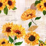 HotDecor Sunflower Yellow Floral Wallpaper Vintage Removable Self Stick on Wallpaper Floral 24"x118" Prepasted Yellow Floral Sunflower Contact Paper Peel and Stick Vinyl for Bedroom Nursery Mural Wall