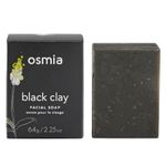 Osmia Organics Black Clay Facial Soap - Black Australian Clay, Dead Sea Mud & Coconut Milk Cleansing Bar for Face, Perfect for Normal, Problem & Combination Skin (2.25 oz)