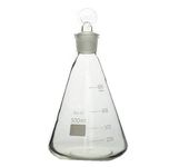 Rocwing Borosilicate 3.3 Glass Graduated Conical Erlenmeyer Flask with Stop (500ml)