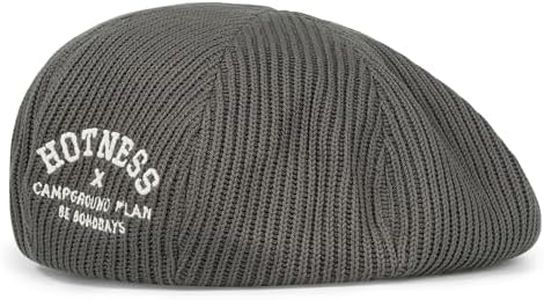 CLAPE Slouchy Crochet Knit Beret, Casual Beanie Cap Classic Solid Color Embroidery Fashion Hat for Everyday Wear