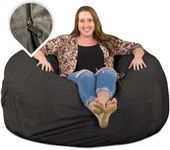 ULTIMATE SACK 5000 (5 ft.) Bean Bag Chair Cover in Multiple Colors: Cover ONLY. (5000, Grey Suede)