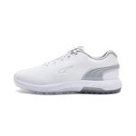 PUMA Men's ALPHACAT Nitro Golf Shoe, White-Flat Light Gray Silver, 10.5 UK