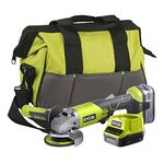 Ryobi R18AG-140S 18V ONE+ Cordless Angle Grinder Starter Kit (1 x 4.0Ah), Hyper Green