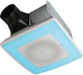 Broan-NuTone SPK110RGBL ChromaComfort Bathroom Exhaust Fan with Sensonic Bluetooth Speaker and LED Light, White