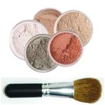 5 pc. KIT w/ FACE BRUSH Mineral Makeup Set Full Size Powder Bare Skin Foundation (Warm)