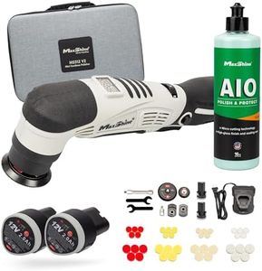 Maxshine 2 Pieces Professional Mini Cordless Polisher with AIO Compound Kit (M0312 V2) - Lightweight (1.93 lbs), 6-Speed, DA/Rotary Polisher - Auto Detailing Tool for Paint Protection & Swirl Removal