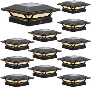 SIEDiNLAR Solar Post Cap Lights 16 LEDs 2 Modes 3.5x3.5 4x4 Wooden Vinyl Post Light Waterproof Outdoor for Deck Fence Garden Patio Decor, Warm/Cool White (12 Pack, Black)