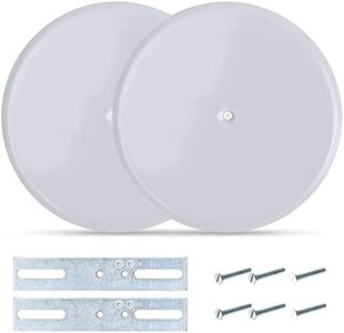 (Pack of 2) Airmont Products AP-12066, 5-inch Ceiling Blank-Up Cover with Center Screw, Fits 3-1/4" to 4" Electric Box, Adjustable Bracket for Screw Hole Spacing 1.75" to 3.5", White Metal