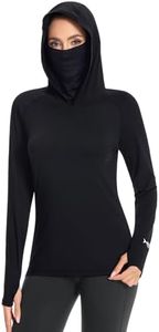 BASSDASH Women’s UPF 50+ Sun Protection Hoodie with Face Mask Neck Gaiter Breathable Long Sleeve Shirt for Hiking Fishing