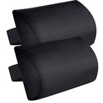 Zero Gravity Chair Set of 2 Replacement Pillow Headrest with Elastic Band, Universal Soft Removable Padded Cushion Head Pillow for Zero Gravity Lounge Chair, Folding Patio Lawn Recliner Chair, Black