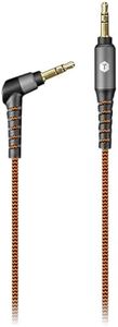 Tough Tested TT-FC6-AUX 6-Feet Durable Braided Auxiliary Cable (3.5mm Audio-to-3.5mm Audio) - Retail Packaging - Black/Orange
