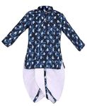 Zingle Boy's Cotton Kurta with Dhoti Set, Round Collar, Full sleves, Dhoti Set for Ethnic Wear.