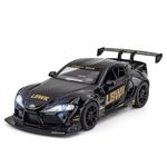 SANTALON 1/22 Big Toyota Supra GR LBWK Toy Car Metal Pull Back Diecast Car with Openable Door and Sound Light, Gifts Toys for Kids【 Black 】(‎1/22 Big TOYATO SUPRA - BLACK)