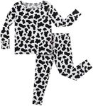 EASWEET Bamboo Viscose Toddler Boys Girls Pajamas 2 Piece Pjs,Cow,4T