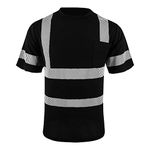 LOVPOSNTY Hi Vis Shirts ANSI Class 3 Safety Shirts, Heat Transfer Reflective Strips High Visibility Shirts for Men and Women, Black, Large
