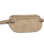 Money Belt, Travel Pouch, Money Belt for Travel, Slim Travel Money Belt Under Clothes, Money Bag with Zipper for Cash, Khaki, 24x14 cm/ 9.45x5.51 inch