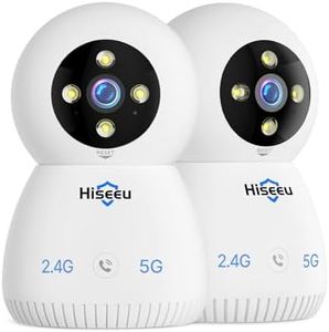 Hiseeu - Indoor Security Camera, 2.4G/5G 5MP Pet Camera PTZ Baby Monitor, 360° Auto Tracking, 2-Way Audio, Night Vision, PIR Detection, No Monthly Fee (1)