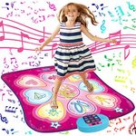 SUNLIN Dance Mat, Girls Toys Gifts for Kids Age 3-8, Dance Pad with LED Lights, Adjustable Volume, Built-in Music, 3 Challenge Levels, Birthday for Girl 3-12 Years Old