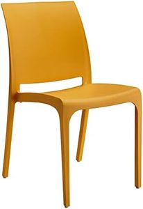 Totò Piccinni Sedia VOLGA in polipropilene design impilabile per esterno Made in Italy (1, Giallo Senape)