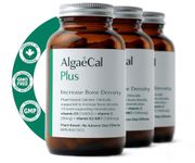 AlgaeCal Plus - Plant Based Calcium Supplement for Bone Health, Vitamin K2 MK-7 & Vitamin D3 (1600 IU), Magnesium, 13 Trace Minerals for Bone Density, Clinically Supported Natural Bone Strength Supplement - 120 Veggie Caps, 3-Month Supply