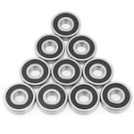 10pcs 10x30x9mm 6200-2RS Mini Steel Ball Bearings, Double Side Rubber Sealed Deep Groove Ball Bearings