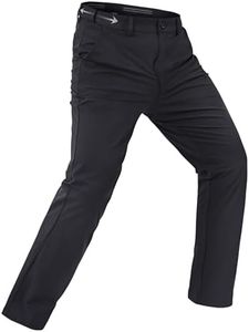 Rapoo Golf Pants Men Clasic Casual Work Stretch Elastic Waist Relaxed Slim Fit Mens Dress Pants 32" Quick Dry Lightweight Waterproof Slacks Business Trousers Black,42Wx32L