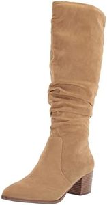 Amazon Essentials Women's Tall Block Heel Boots, Tan, 9.5 Wide