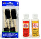 Generic Mod Podge Basic Decoupage Starter Kit with 6 Items - Gloss and Matte Medium with 4 Foam Brushes (Black Foam Brushes)