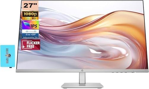 HP Series 5 527sh Height Adjust Monitor 94C50AA#ABA (Replaces M27h) with Docztorm Dock, 27" FHD IPS (1920x1080) Display, 2X HDMI, 1x VGA, Ideal for Home & Business, Black/Silver (2024 Latest Model)